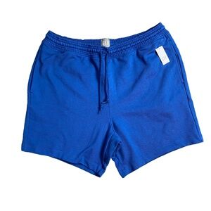 Gap French Terry Cotton Sweat Shorts Blue Size Large Drawstring Pockets NEW